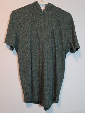 Next Level Apparel Heather Olive Short-Sleeve Hooded Polo Size M
